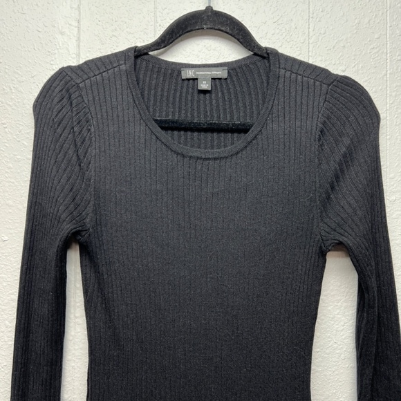 INC Ribbed Rhinestones Sweater Womens XS Stretch Long Length Party Evening Date - Picture 3 of 10